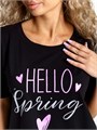Хлопковая пижама с шортами и футболкой Пижама4-сердечки на черном_Spring