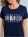 Туника платье трикотажное домашнее Туника1-темно-синий_wild_flower