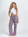 Штаны домашние женские Штаны1-цветы в полоску