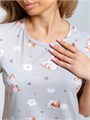 Сорочка женская хлопок Ночная сорочка3-мишки на сером
