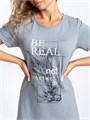 Туника платье трикотажное домашнее Туника1-ОС-серый_ BE REAL