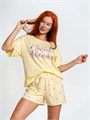 Хлопковая пижама с шортами и футболкой Пижама4-желтый_sweet Dreams