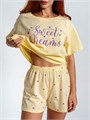 Хлопковая пижама с шортами и футболкой Пижама4-желтый_sweet Dreams
