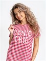 Туника домашняя женская Туника1-BMR-красные квадратики_Picnic Chic