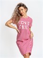 Туника домашняя женская Туника1-BMR-красные квадратики_Picnic Chic