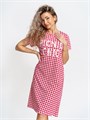 Туника домашняя женская Туника1-BMR-красные квадратики_Picnic Chic