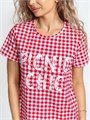 Туника домашняя женская Туника1-BMR-красные квадратики_Picnic Chic